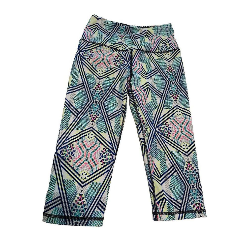 Victorias Secret Sm Capri  Leggings Stretch Yoga Gym Running Colorful Geometric